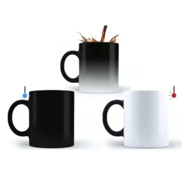 Caneca de Cerâmica Mágica Preta — 325ml - Personalizada