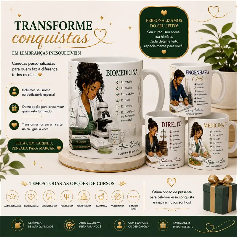 Caneca 325ml — Modelo Profissões